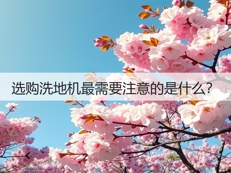 选购洗地机最需要注意的是什么？