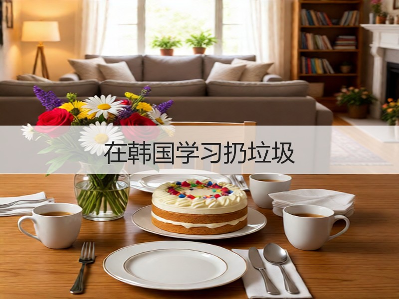 在韩国学习扔垃圾