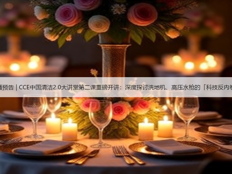 直播预告 | CCE中国清洁2.0大讲堂第二课重磅开讲：深度探讨洗地机、高压水枪的「科技反内卷」